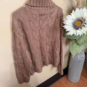 Cozy Cable Knit Sweater in Brown